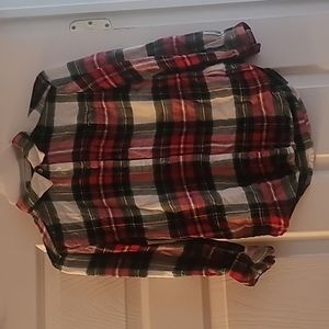 Girls plaid button up top